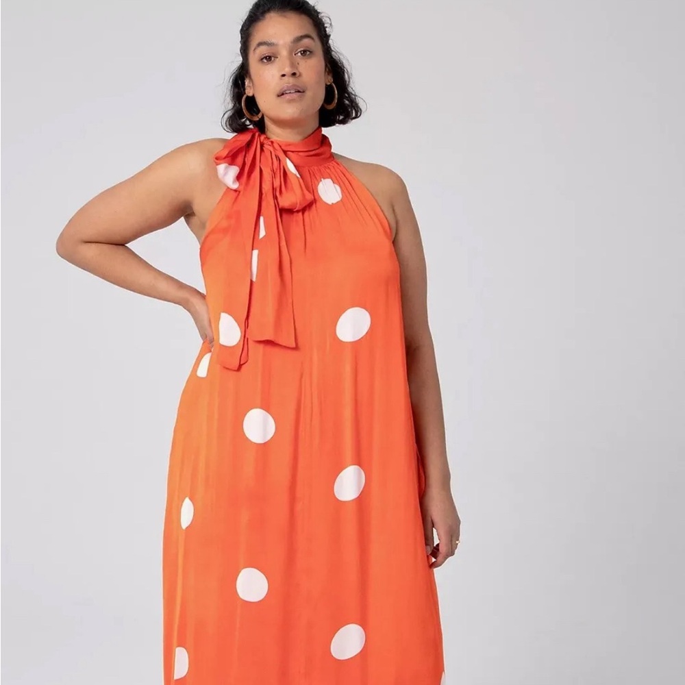 NWT Anthropologie Samant Chauhan Minnie Polka Dot Maxi Dress Size 1X - Picture 1 of 6